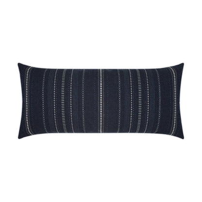 D.V. KAP HOME   12" x 24" Outdoor Copeland Lumbar Pillow - Midnight Stripes, Global    - OD-366-M-1224