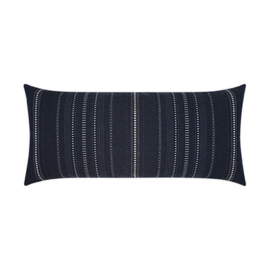 D.V. KAP HOME   12" x 24" Outdoor Copeland Lumbar Pillow - Midnight Stripes, Global    - OD-366-M-1224