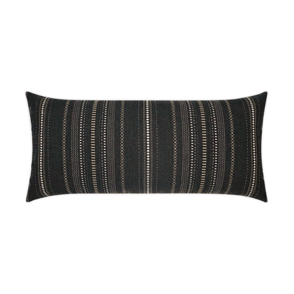 D.V. KAP HOME   12" x 24" Outdoor Copeland Lumbar Pillow - Onyx Stripes, Global    - OD-366-O-1224