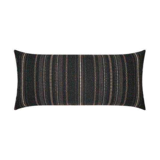 D.V. KAP HOME   12" x 24" Outdoor Copeland Lumbar Pillow - Onyx Stripes, Global    - OD-366-O-1224