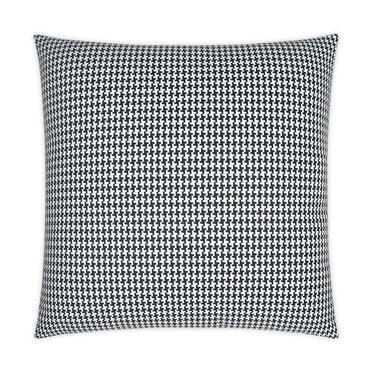 D.V. KAP HOME   22" x 22" Outdoor Bedford Pillow - Black Traditional    - OD-367-B-2222