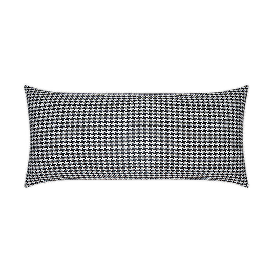 D.V. KAP HOME   12" x 24" Outdoor Bedford Lumbar Pillow - Black Traditional    - OD-368-B-1224