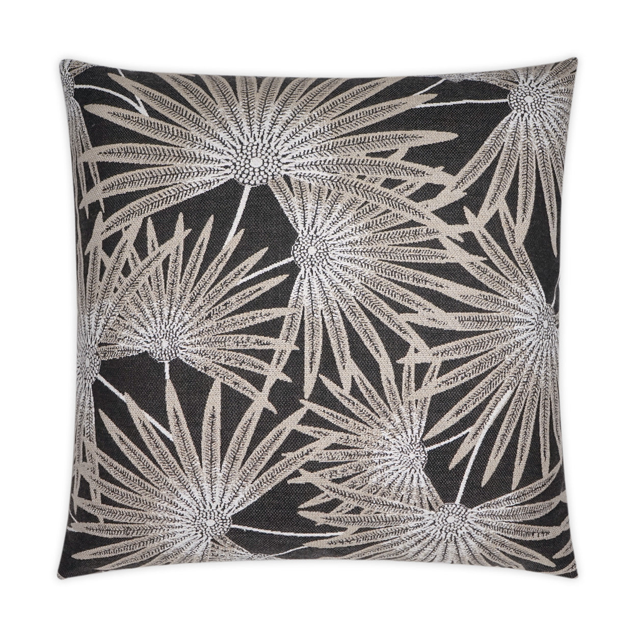 D.V. KAP HOME   22" x 22" Outdoor Etta Pillow - Black Beach, Floral    - OD-375-B-2222