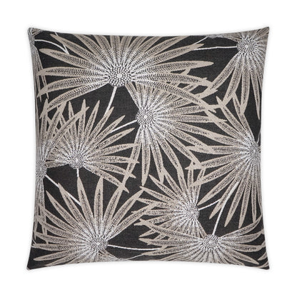 D.V. KAP HOME   22" x 22" Outdoor Etta Pillow - Black Beach, Floral    - OD-375-B-2222