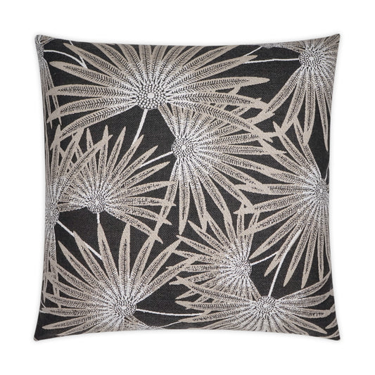 D.V. KAP HOME   22" x 22" Outdoor Etta Pillow - Black Beach, Floral    - OD-375-B-2222