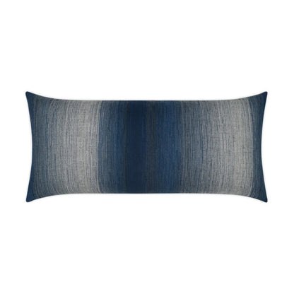 Rectangular denim-inspired throw pillow with a dark center fading to lighter blue, textured weave.