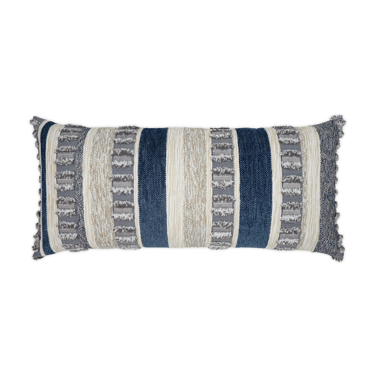 D.V. KAP HOME   12" x 24" Outdoor Teton Lumbar Pillow - Indigo Textured, Global    - OD-385-I-1224