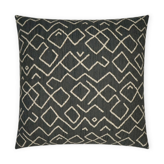 D.V. KAP HOME   22" x 22" Outdoor Kraken Pillow - Charcoal Abstract, Global    - OD-392-C-2222