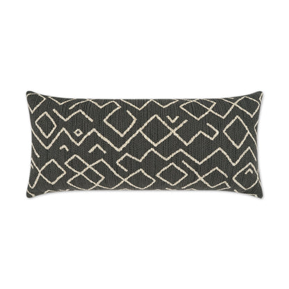 D.V. KAP HOME   12" x 24" Outdoor Kraken Lumbar Pillow - Charcoal Abstract, Global    - OD-393-C-1224