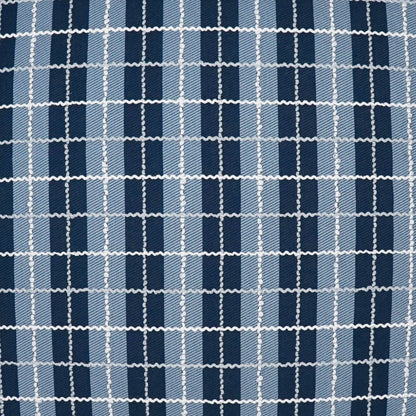 D.V. KAP HOME   22" x 22" Outdoor Ando Pillow - Azure Plaid - Check    - OD-394-A-2222