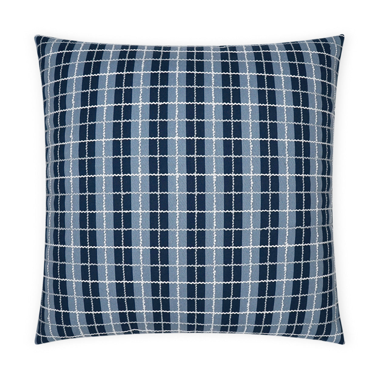 D.V. KAP HOME   22" x 22" Outdoor Ando Pillow - Azure Plaid - Check    - OD-394-A-2222