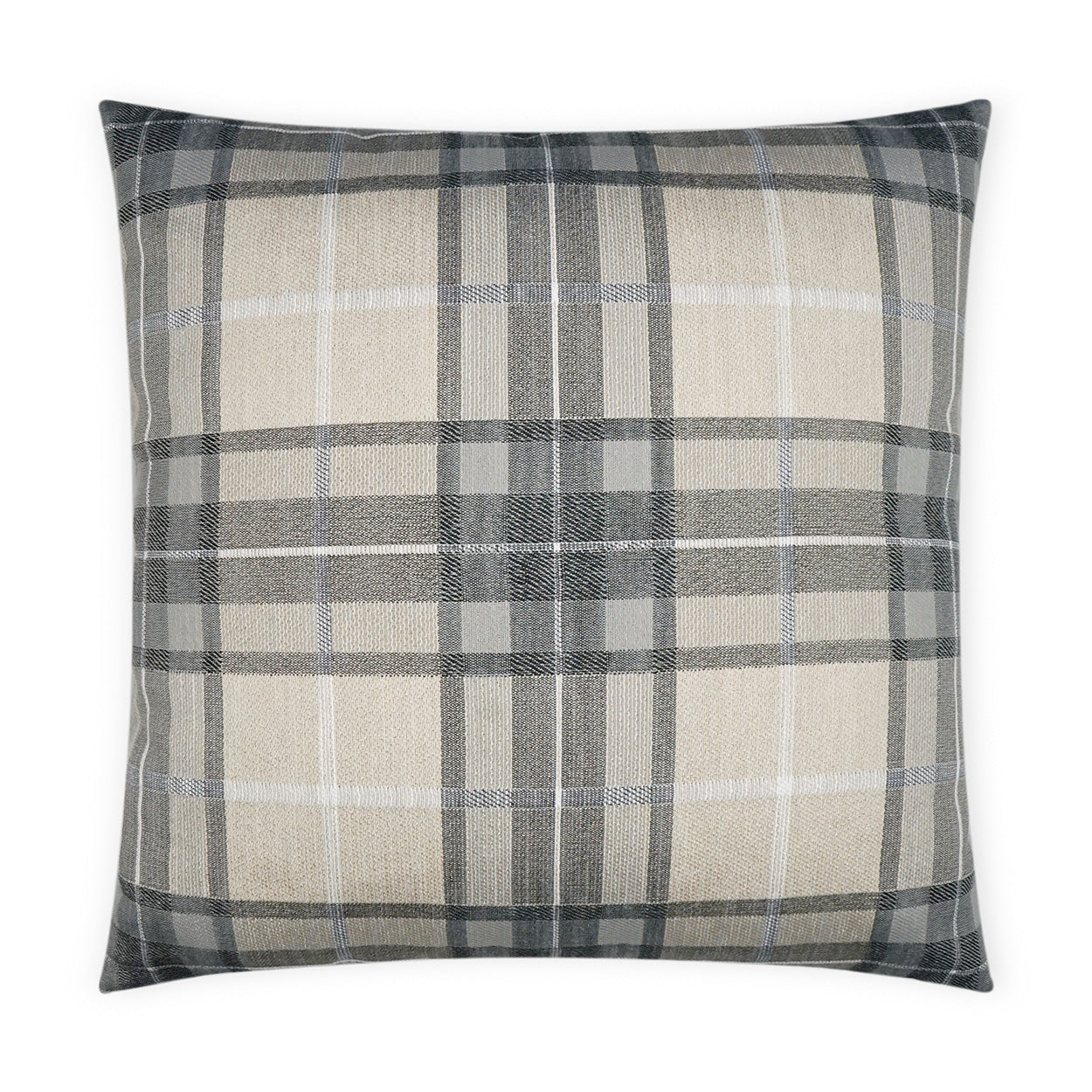D.V. KAP HOME   22" x 22" Outdoor Roddy Pillow - Flax Plaid - Check    - OD-399-F-2222