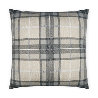 D.V. KAP HOME   22" x 22" Outdoor Roddy Pillow - Flax Plaid - Check    - OD-399-F-2222