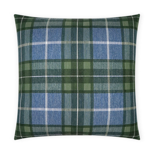 D.V. KAP HOME   22" x 22" Outdoor Roddy Pillow - Vineyard Plaid - Check    - OD-399-V-2222