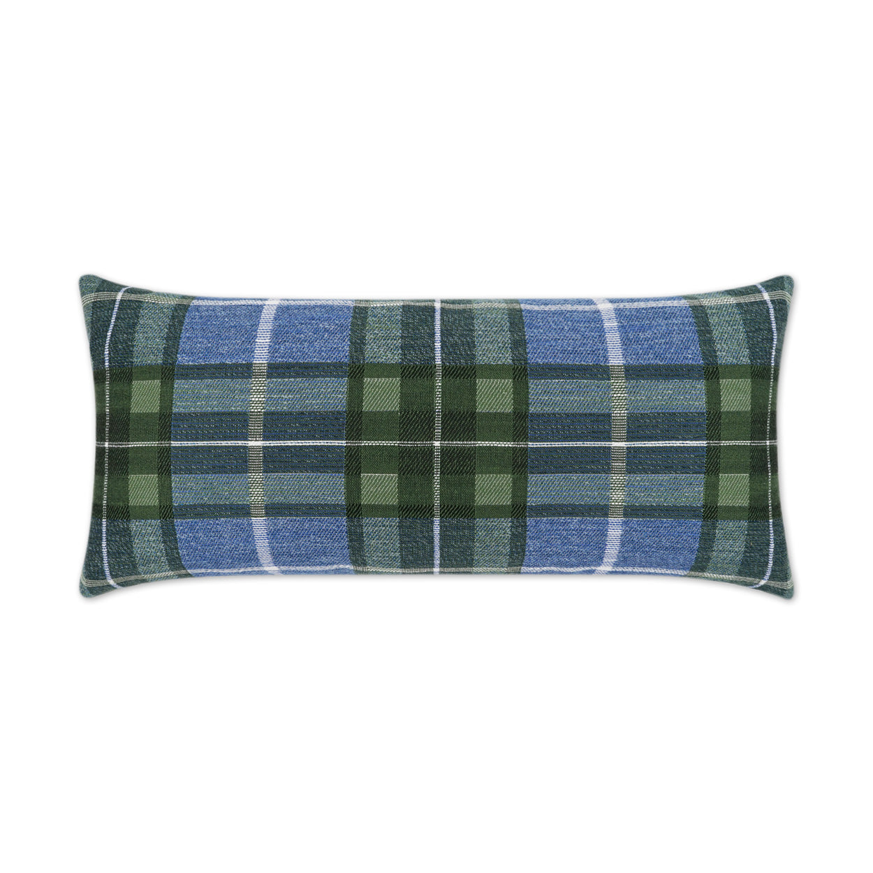 D.V. KAP HOME   12" x 24" Outdoor Roddy Lumbar Pillow - Vineyard Plaid - Check    - OD-400-V-1224