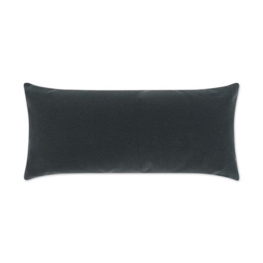 D.V. KAP HOME   12" x 24" Outdoor Sundance Duo Lumbar Pillow - Charcoal Solid, Modern    - OD-402-C-1224