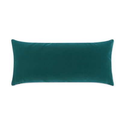 D.V. KAP HOME   12" x 24" Outdoor Sundance Duo Lumbar Pillow - Peacock Solid, Modern    - OD-402-P-1224