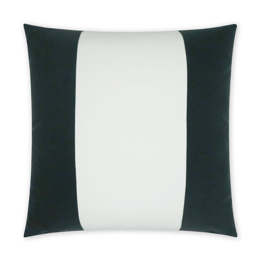 D.V. KAP HOME   22" x 22" Outdoor Sundance Band Pillow - Charcoal Band / Ribbon, Modern    - OD-405-C-2222