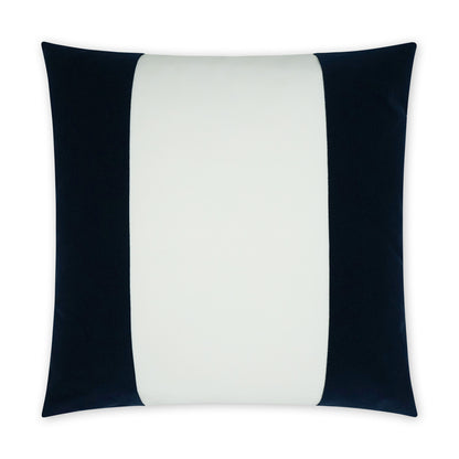 D.V. KAP HOME   22" x 22" Outdoor Sundance Band Pillow - Navy Band / Ribbon, Modern    - OD-405-N-2222