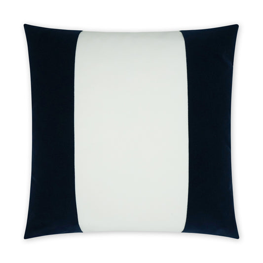 D.V. KAP HOME   22" x 22" Outdoor Sundance Band Pillow - Navy Band / Ribbon, Modern    - OD-405-N-2222