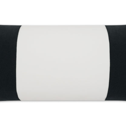 D.V. KAP HOME   12" x 24" Outdoor Sundance Band Lumbar Pillow - Charcoal Band / Ribbon, Modern    - OD-406-C-1224