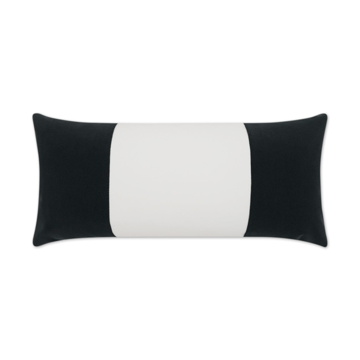 D.V. KAP HOME   12" x 24" Outdoor Sundance Band Lumbar Pillow - Charcoal Band / Ribbon, Modern    - OD-406-C-1224