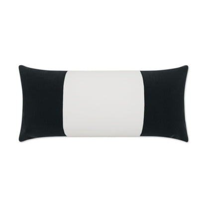 D.V. KAP HOME   12" x 24" Outdoor Sundance Band Lumbar Pillow - Charcoal Band / Ribbon, Modern    - OD-406-C-1224