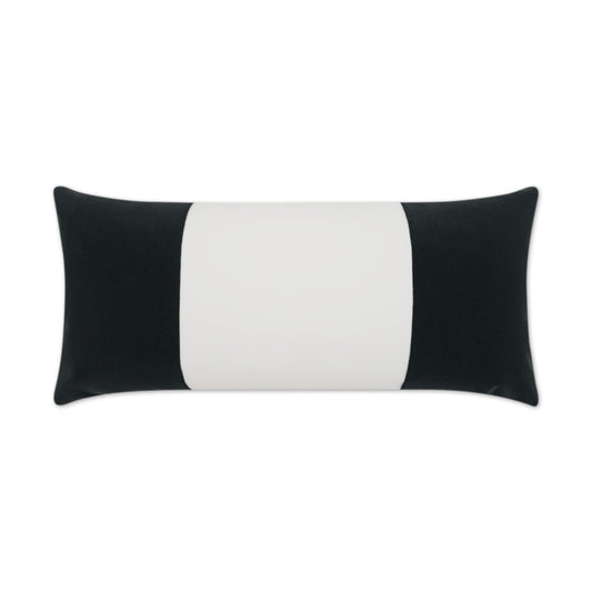 D.V. KAP HOME   12" x 24" Outdoor Sundance Band Lumbar Pillow - Charcoal Band / Ribbon, Modern    - OD-406-C-1224