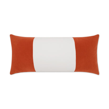 D.V. KAP HOME   12" x 24" Outdoor Sundance Band Lumbar Pillow - Orange Band / Ribbon, Modern    - OD-406-O-1224