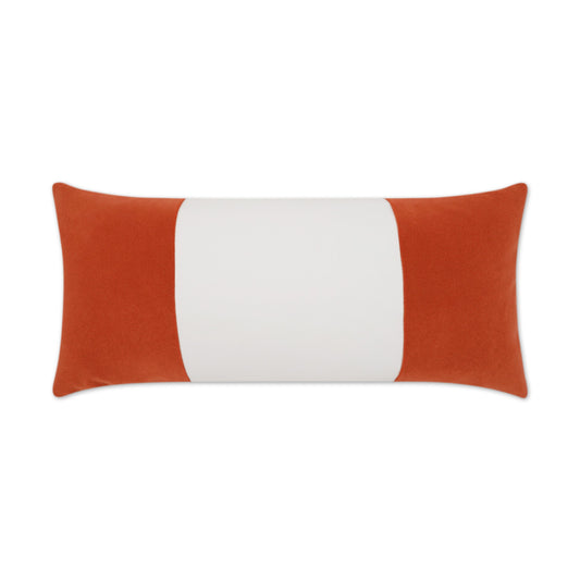D.V. KAP HOME   12" x 24" Outdoor Sundance Band Lumbar Pillow - Orange Band / Ribbon, Modern    - OD-406-O-1224