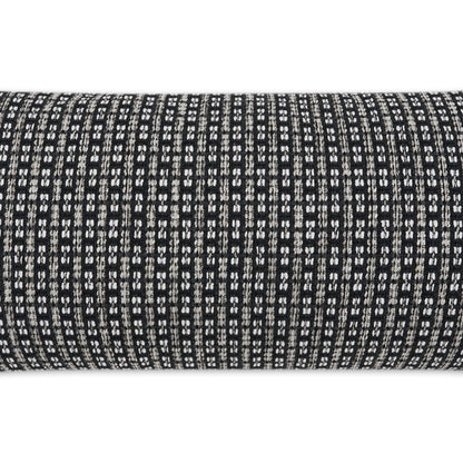 D.V. KAP HOME   12" x 24" Outdoor Kittery Lumbar Pillow - Ebony Beach, Global, Stripes, Farmhouse    - OD-408-E-1224