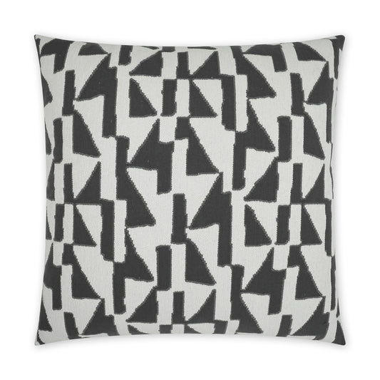 D.V. KAP HOME   22" x 22" Outdoor Imka Pillow - Grey Geometric, Modern, Abstract    - OD-409-G-2222
