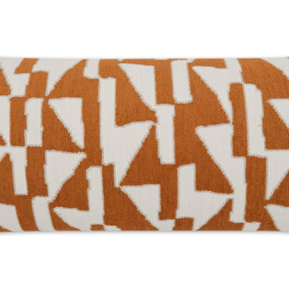 D.V. KAP HOME   12" x 24" Outdoor Imka Lumbar Pillow - Orange Geometric, Modern, Abstract    - OD-410-O-1224
