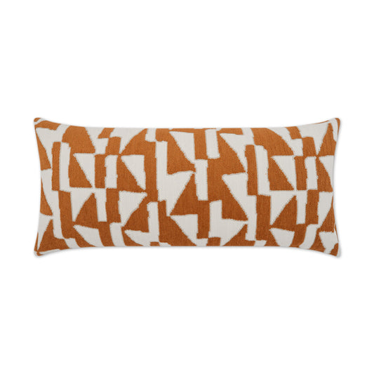 D.V. KAP HOME   12" x 24" Outdoor Imka Lumbar Pillow - Orange Geometric, Modern, Abstract    - OD-410-O-1224