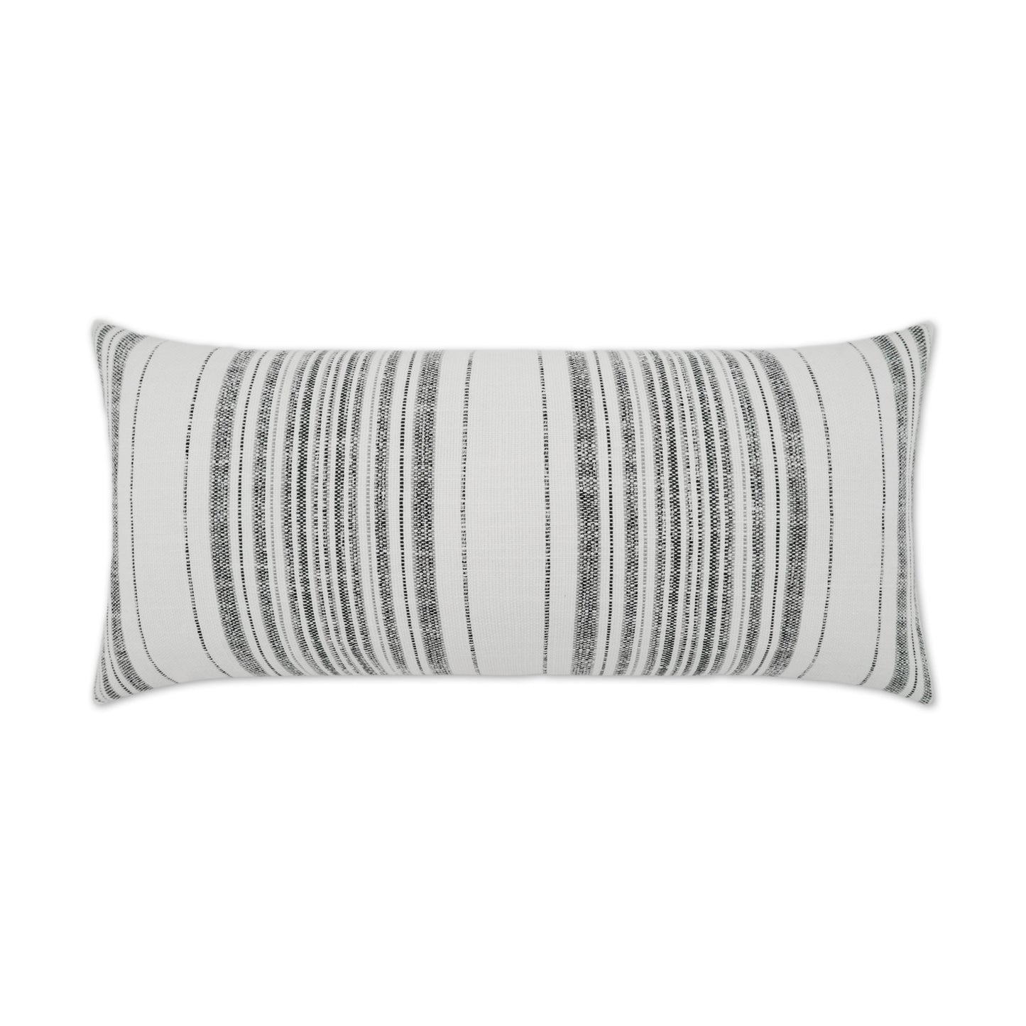 D.V. KAP HOME   12" x 24" Outdoor Deering Lumbar Pillow - Ebony Beach, Stripes, Farmhouse    - OD-415-E-1224