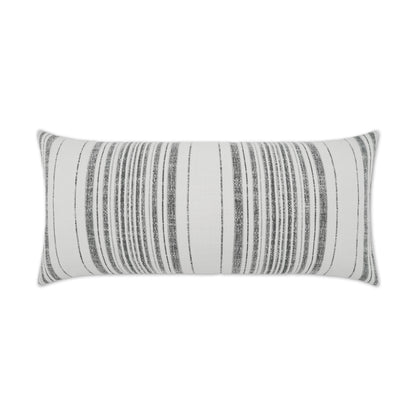 D.V. KAP HOME   12" x 24" Outdoor Deering Lumbar Pillow - Ebony Beach, Stripes, Farmhouse    - OD-415-E-1224