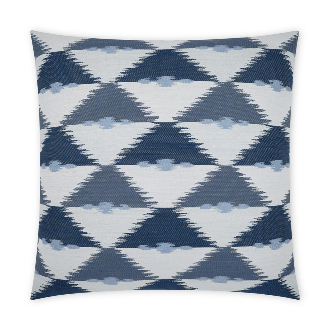 D.V. KAP HOME   22" x 22" Outdoor Duality Pillow - Indigo Geometric, Transitional    - OD-416-I-2222