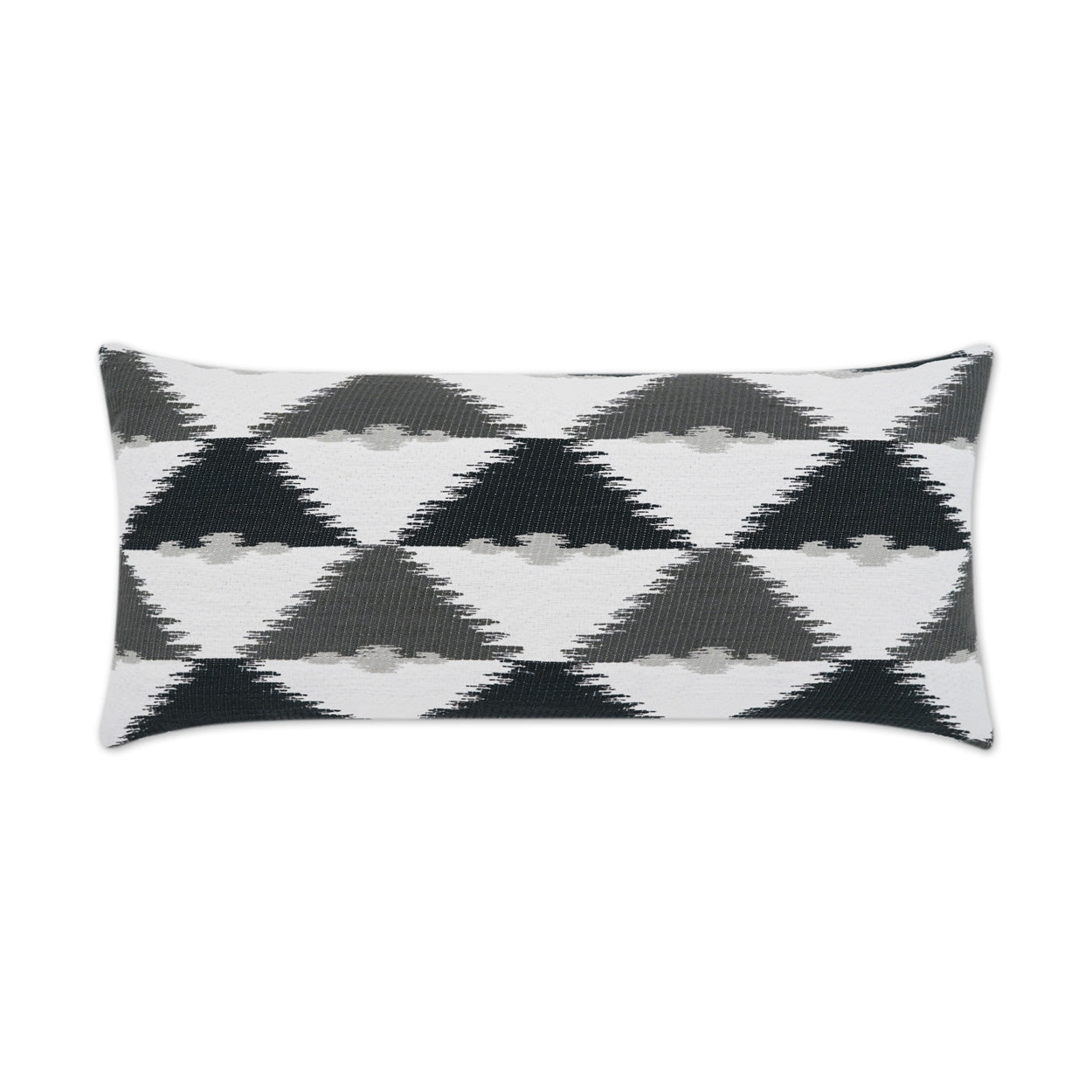 D.V. KAP HOME   12" x 24" Outdoor Duality Lumbar Pillow - Domino Geometric, Transitional    - OD-417-D-1224