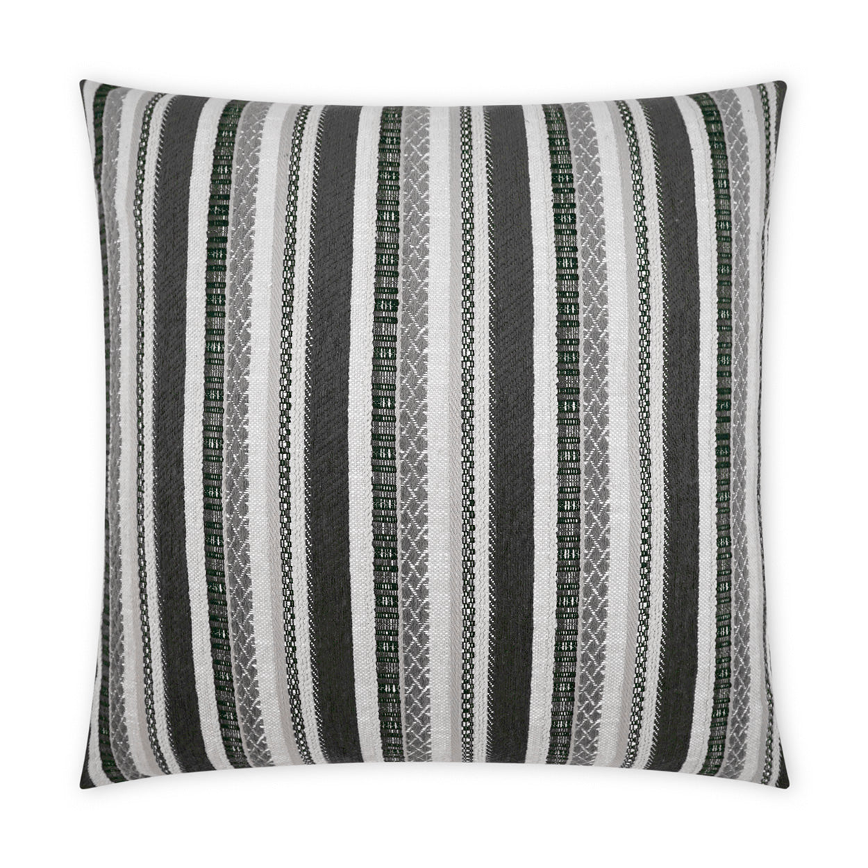 D.V. KAP HOME   22" x 22" Outdoor Oriana Pillow - Grey Stripes, Farmhouse, Global    - OD-422-G-2222