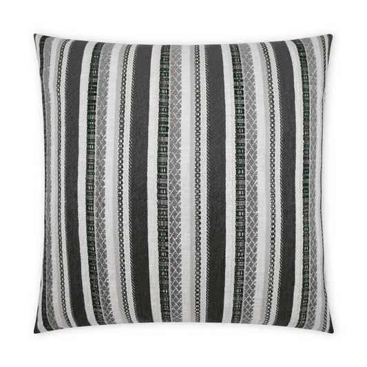 D.V. KAP HOME   22" x 22" Outdoor Oriana Pillow - Grey Stripes, Farmhouse, Global    - OD-422-G-2222