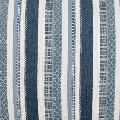 D.V. KAP HOME   22" x 22" Outdoor Oriana Pillow - Indigo Stripes, Farmhouse, Global    - OD-422-I-2222