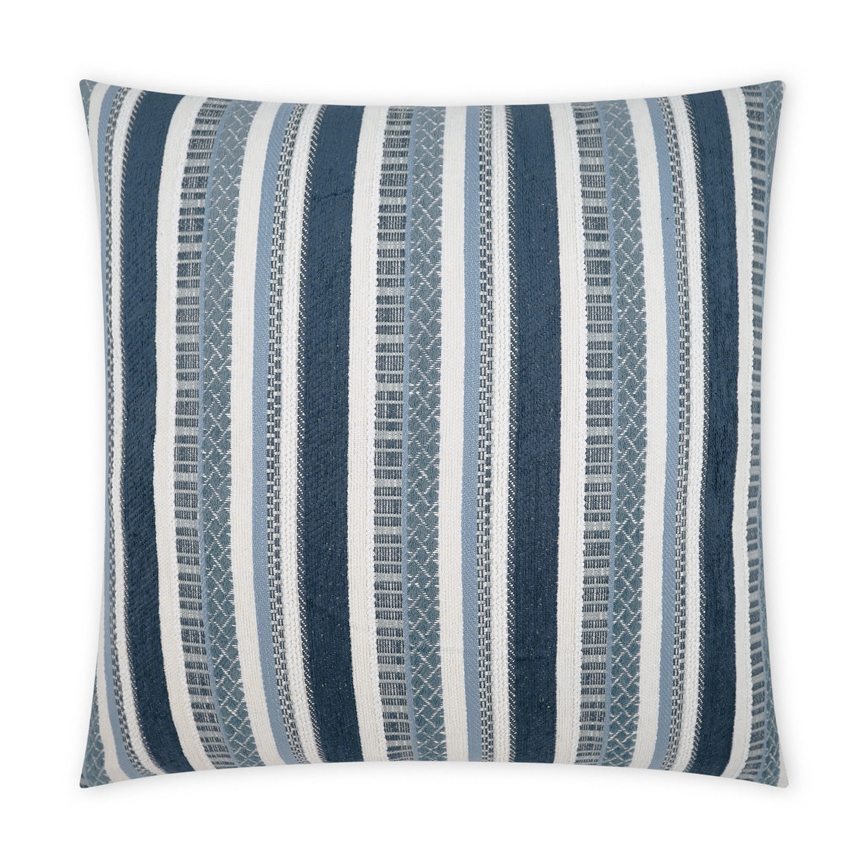 D.V. KAP HOME   22" x 22" Outdoor Oriana Pillow - Indigo Stripes, Farmhouse, Global    - OD-422-I-2222