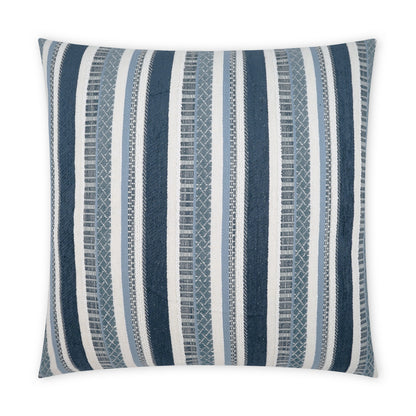 D.V. KAP HOME   22" x 22" Outdoor Oriana Pillow - Indigo Stripes, Farmhouse, Global    - OD-422-I-2222