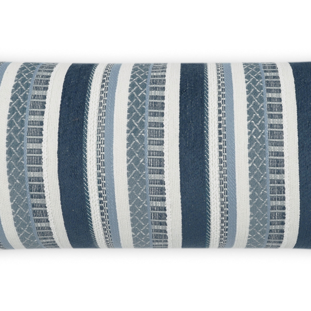 D.V. KAP HOME   12" x 24" Outdoor Oriana Lumbar Pillow - Indigo Stripes, Farmhouse, Global    - OD-423-I-1224