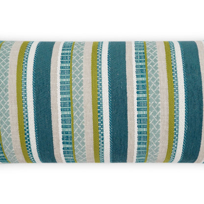D.V. KAP HOME   12" x 24" Outdoor Oriana Lumbar Pillow - Tahiti Stripes, Global    - OD-423-T-1224