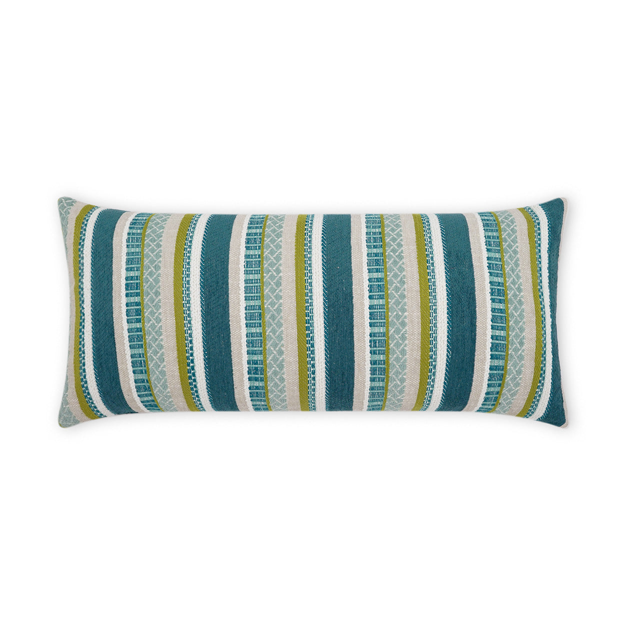 D.V. KAP HOME   12" x 24" Outdoor Oriana Lumbar Pillow - Tahiti Stripes, Global    - OD-423-T-1224