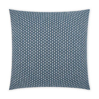 D.V. KAP HOME   22" x 22" Outdoor Dot Dash Pillow - Blue Circular - Dots, Textured, Farmhouse    - OD-426-B-2222