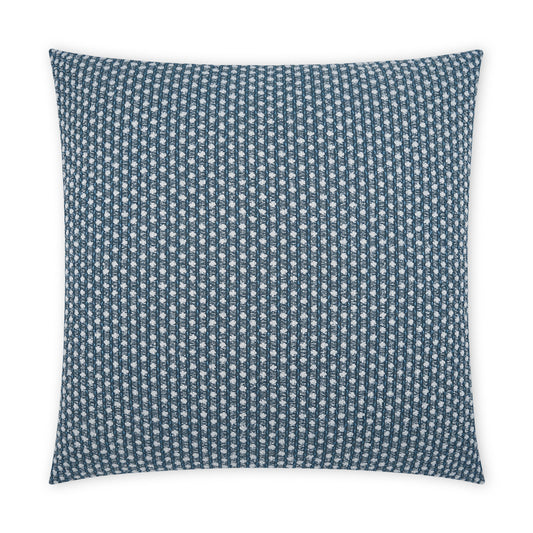 D.V. KAP HOME   22" x 22" Outdoor Dot Dash Pillow - Blue Circular - Dots, Textured, Farmhouse    - OD-426-B-2222