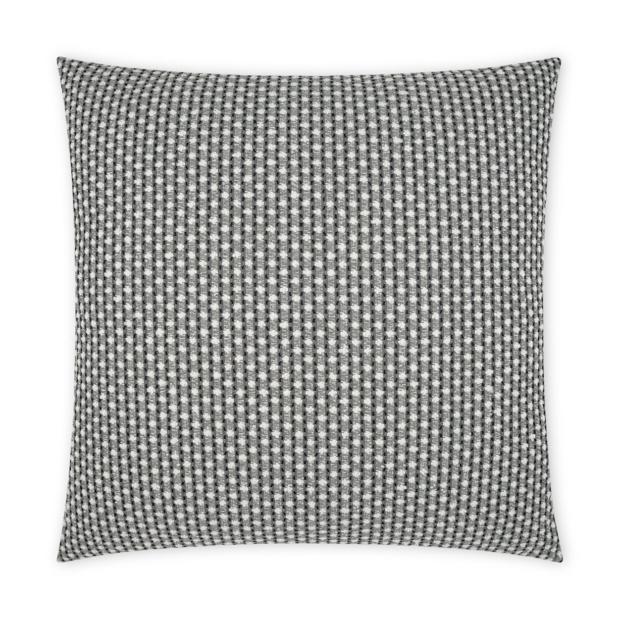 D.V. KAP HOME   22" x 22" Outdoor Dot Dash Pillow - Grey Circular - Dots, Textured, Farmhouse    - OD-426-G-2222
