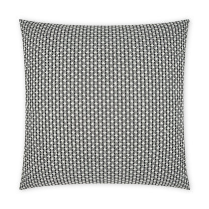D.V. KAP HOME   22" x 22" Outdoor Dot Dash Pillow - Grey Circular - Dots, Textured, Farmhouse    - OD-426-G-2222
